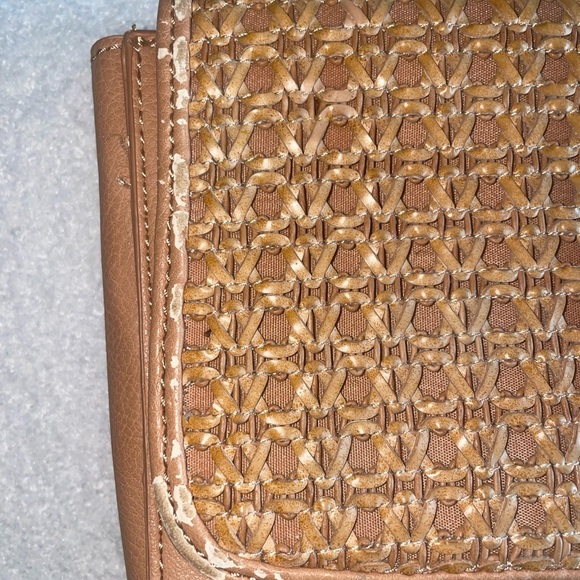 Anthropologie | Woven Raffia Tan Handbag with with Chain - Picture 5 of 7